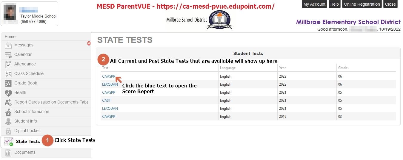 ParentVUE State Tests